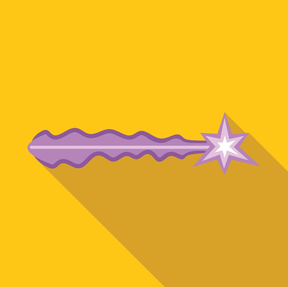 This magic wand is leaving a purple sparkling trail on a yellow background vector