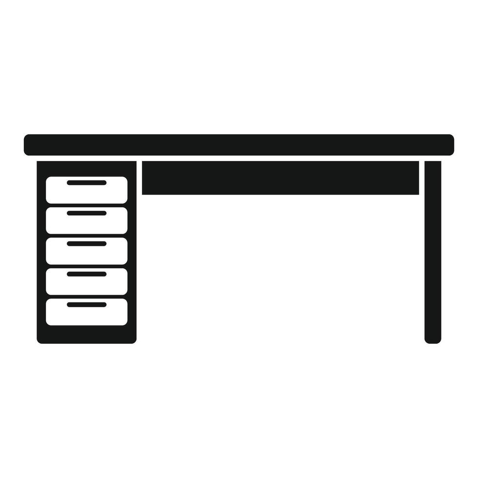 Office desk with drawers providing workspace organization vector