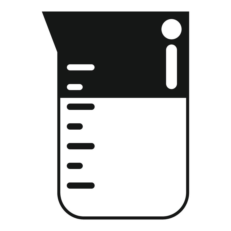 Laboratory beaker icon showing measuring container vector