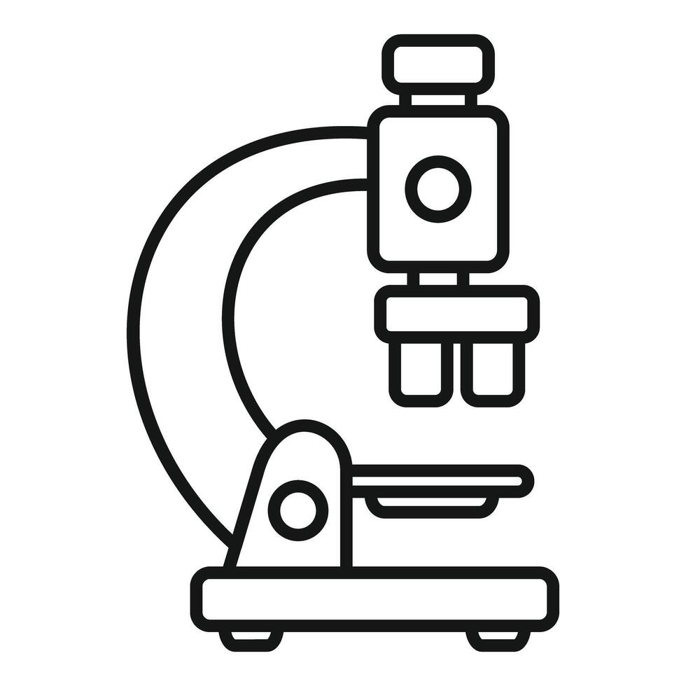 Microscope in simple line style for science and education icon vector