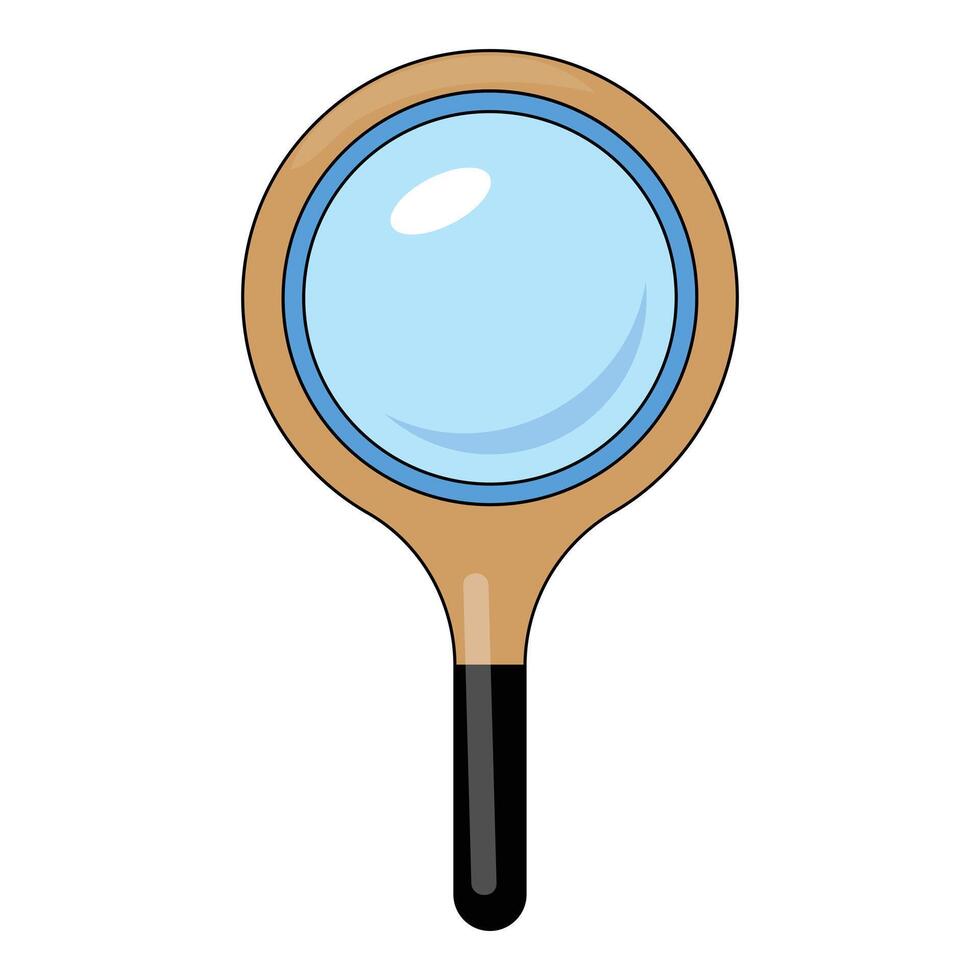 Cartoon magnifying glass zooming in searching finding vector
