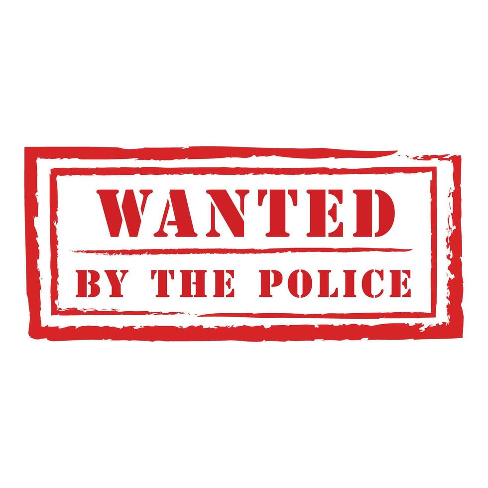 Red wanted by the police rubber stamp on white background vector