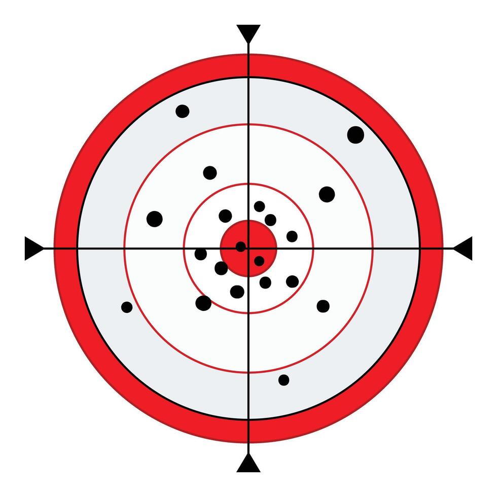 Target showing accuracy practicing shooting sport skill vector