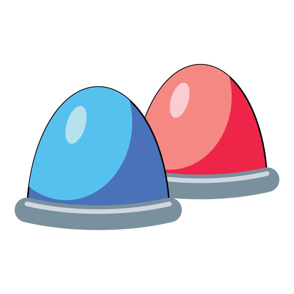 Red and blue cartoon flasher is blinking on a special vehicle vector