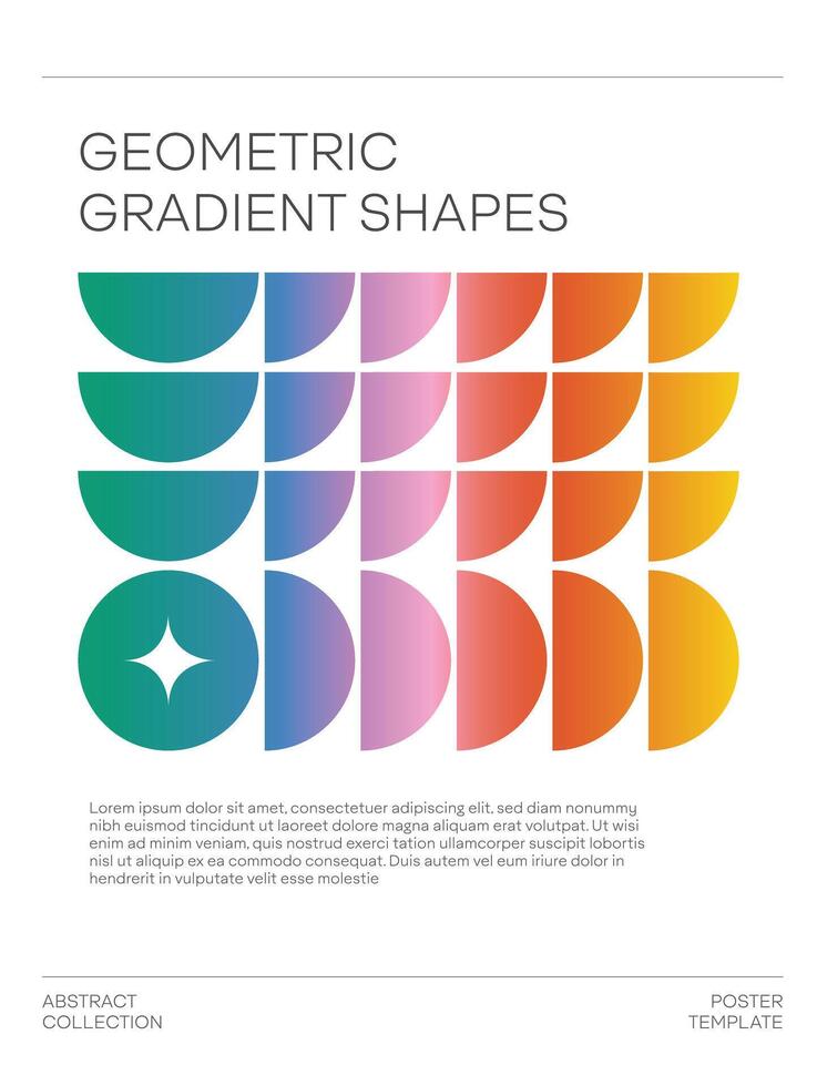 Minimalist poster design template with geometric shape gradient. vector