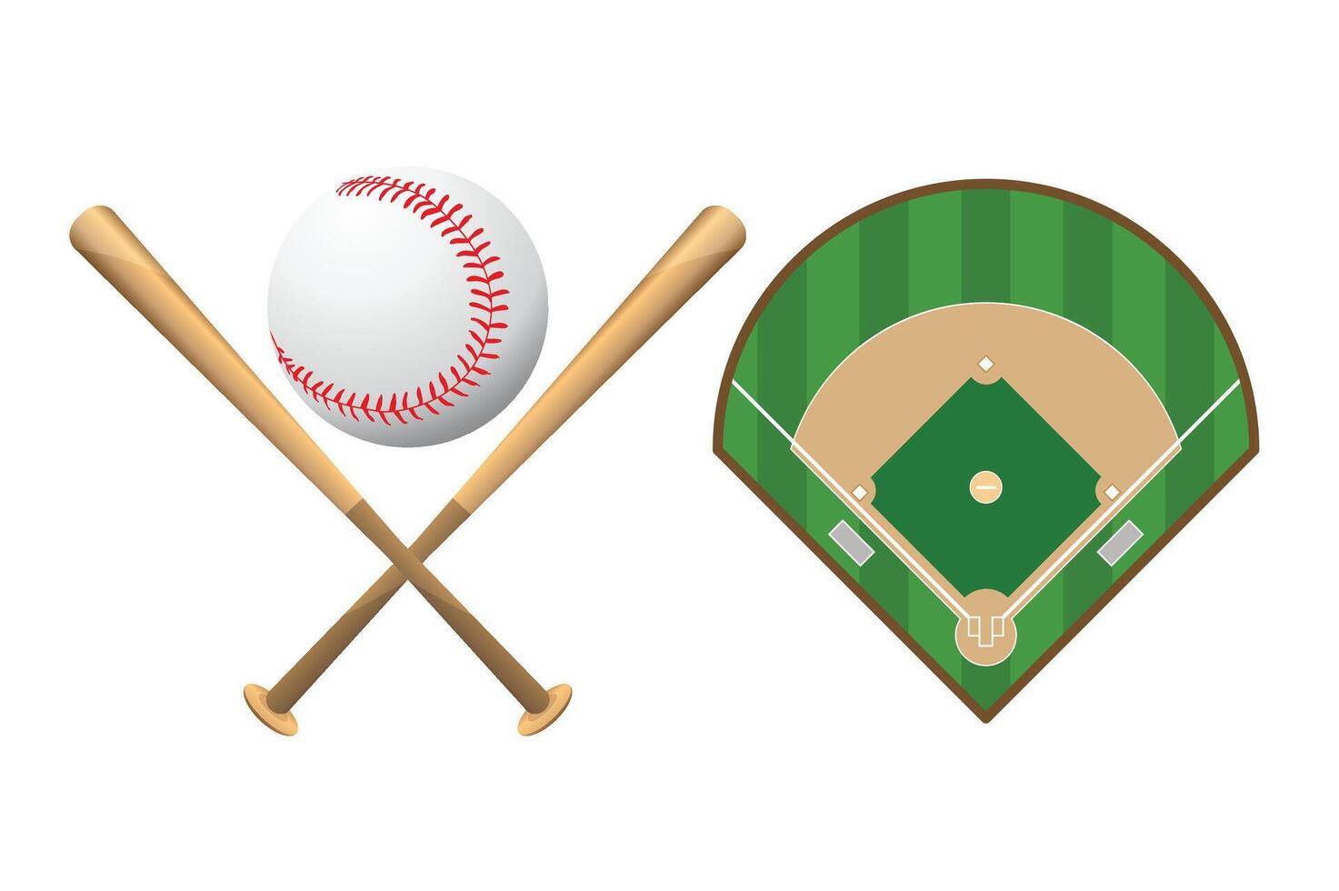 baseball field top view, Softball field flat , illustration vector