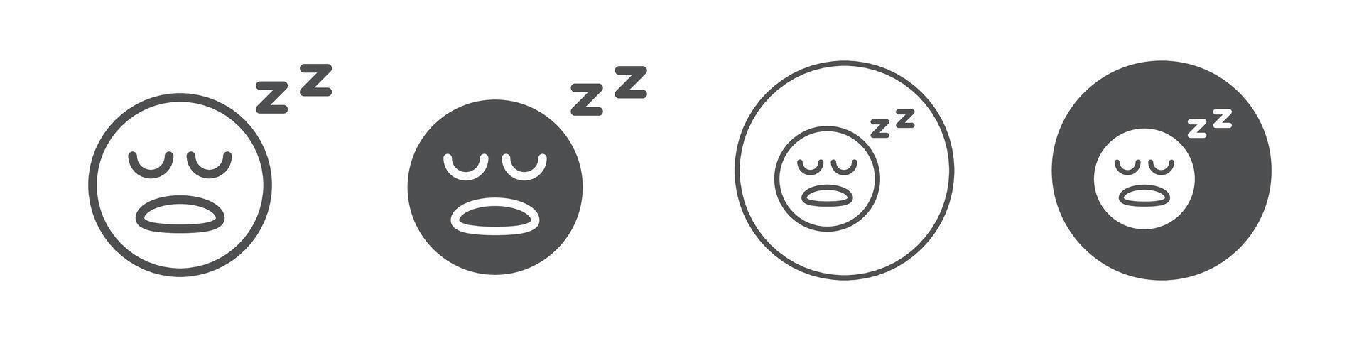 Asleep face emoji icon logo outline vector