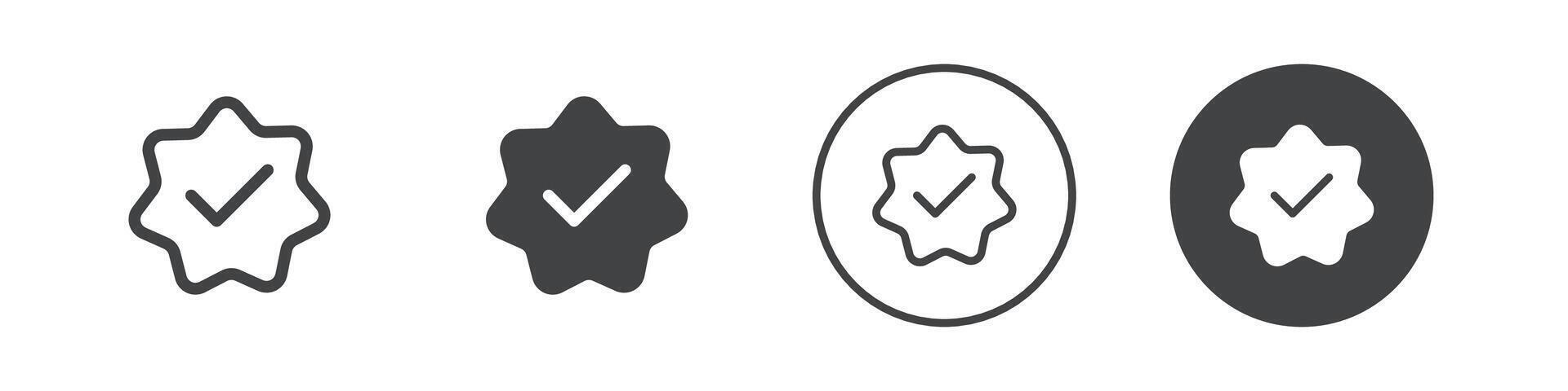 Badge with a check mark icon logo outline vector