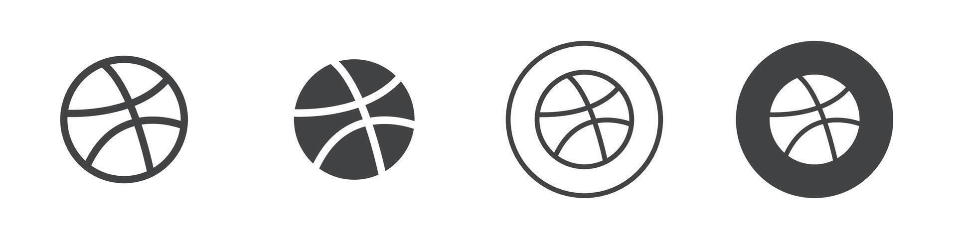 Basketball ball icon logo outline vector