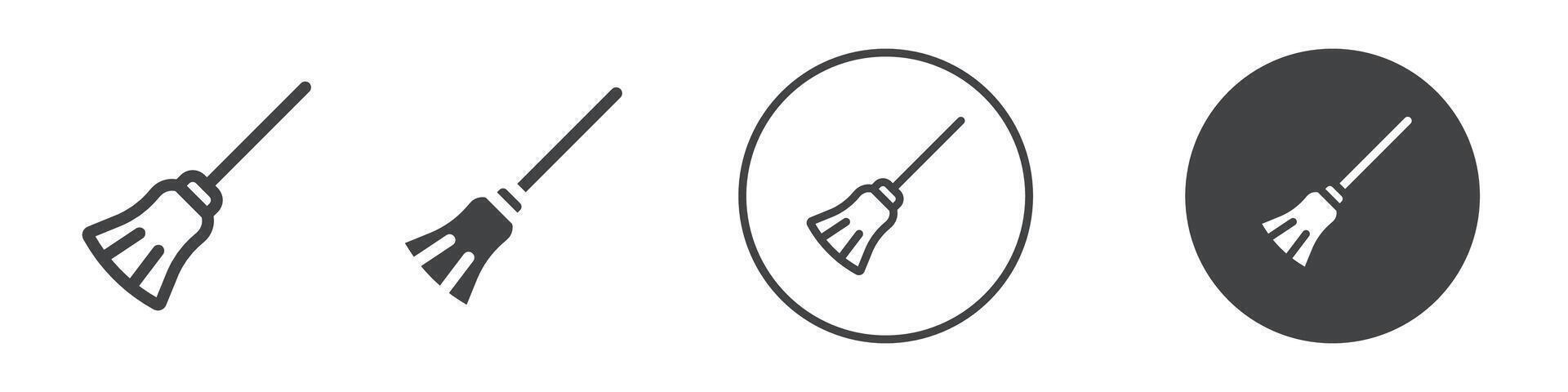 Broom icon logo outline vector