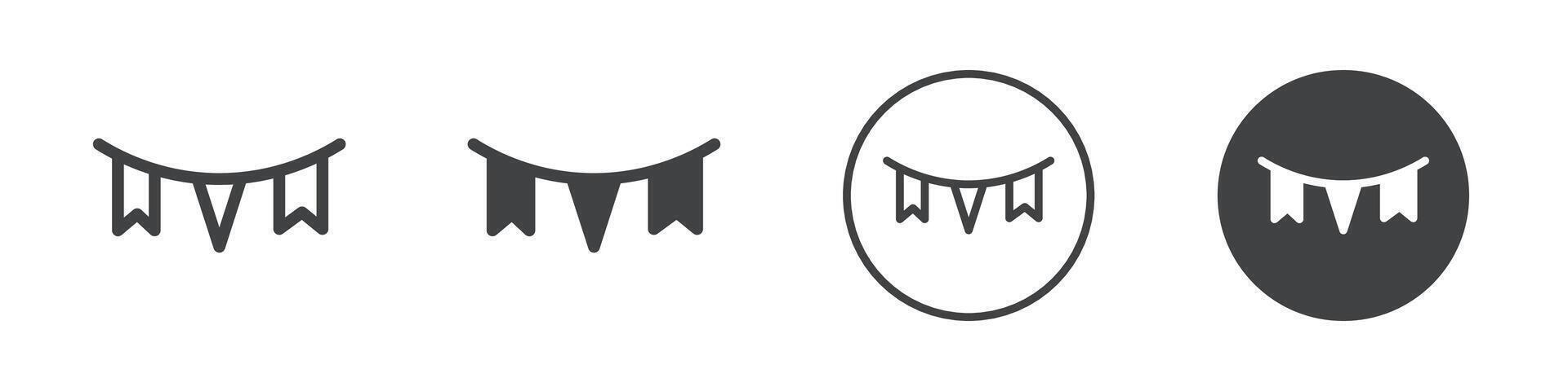 Bunting flags icon logo outline vector