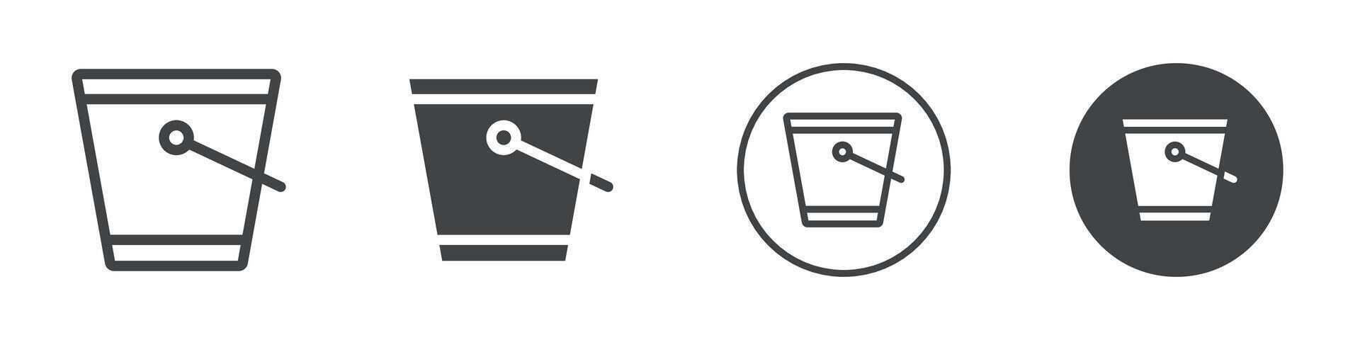 bucket icon logo outline vector