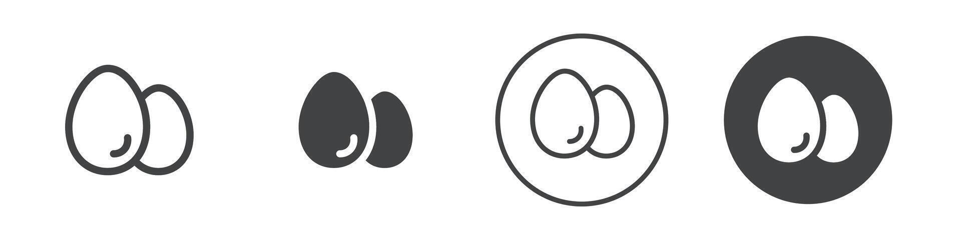 Chicken eggs icon logo outline vector