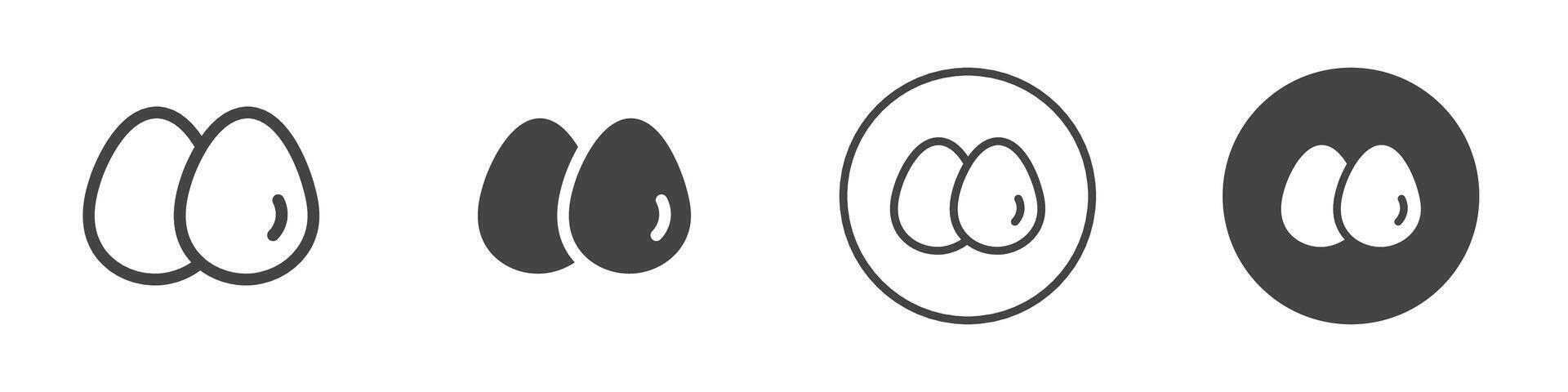 Chicken eggs icon logo outline vector
