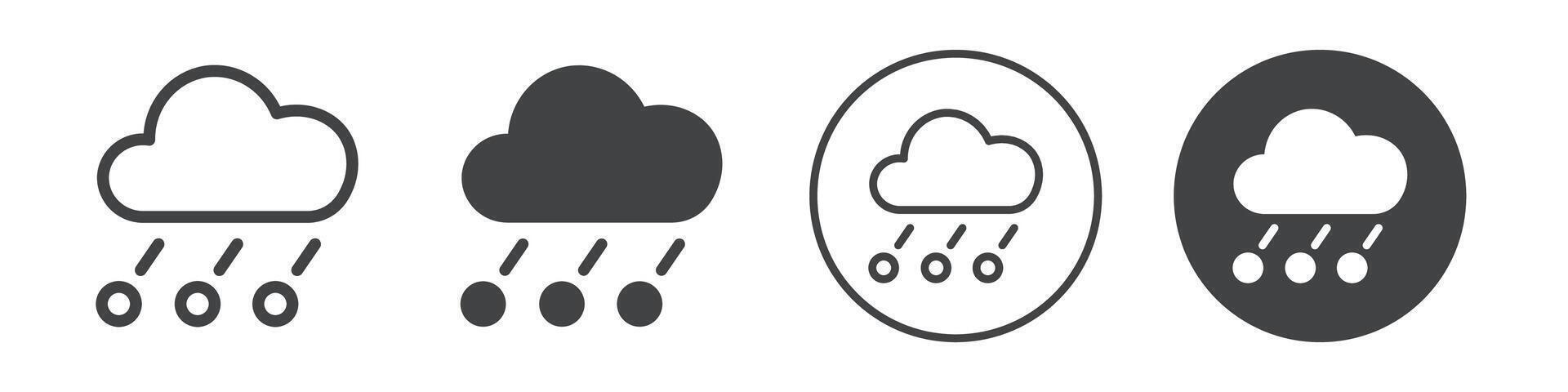 Cloud with hail icon logo outline vector