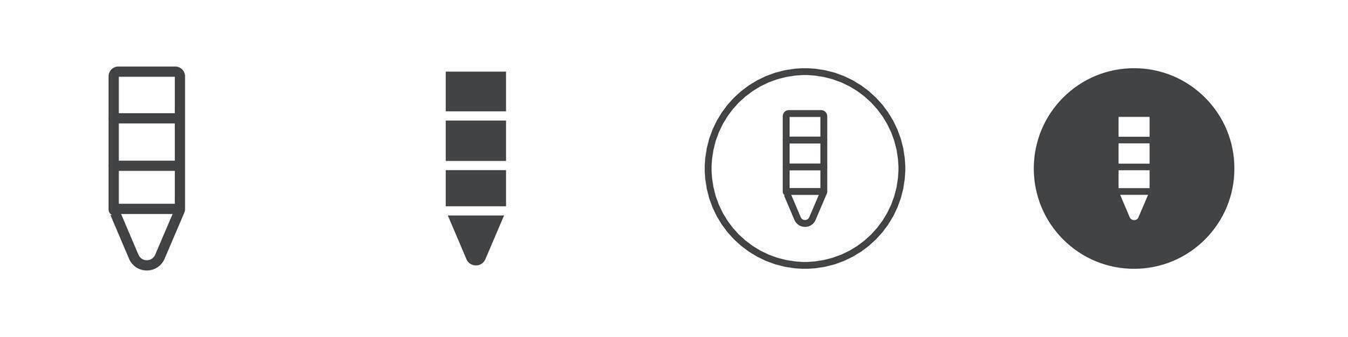 Crayon icon logo outline vector
