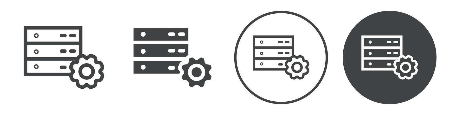 Data center configuration icon logo outline vector
