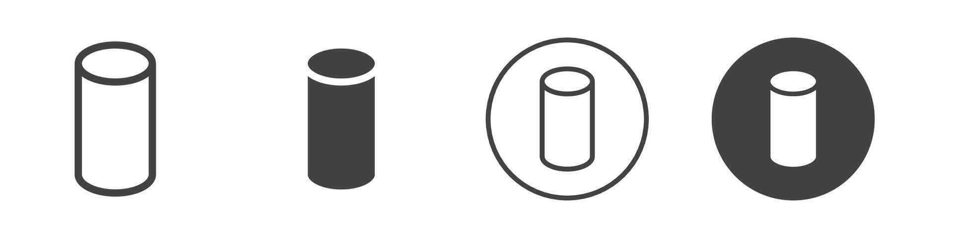 Cylinder geometrical icon logo outline vector