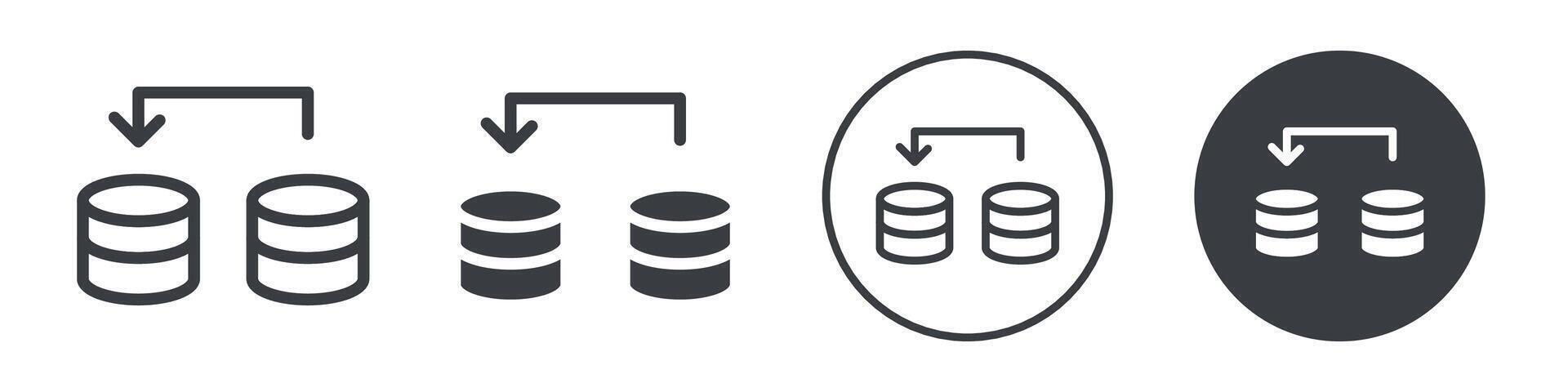 Database transfer files icon logo outline vector