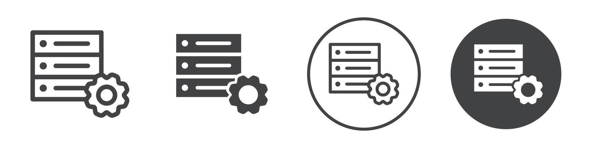Data center configuration icon logo outline vector