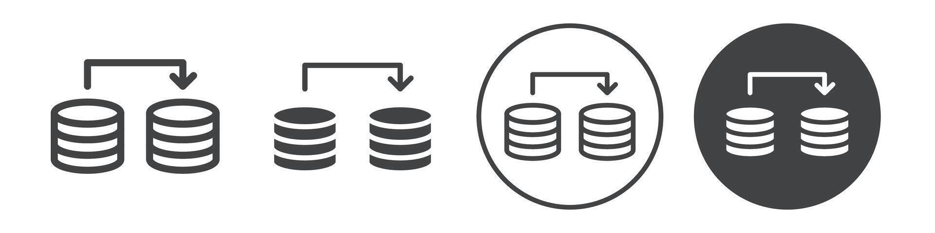 Database transfer files icon logo outline vector