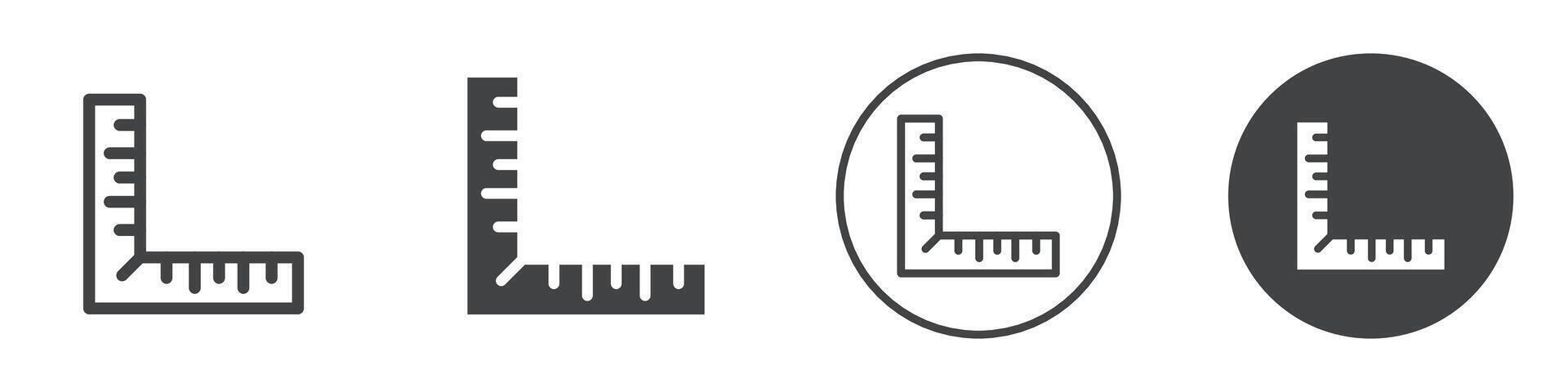 Degree square ruler icon logo outline vector