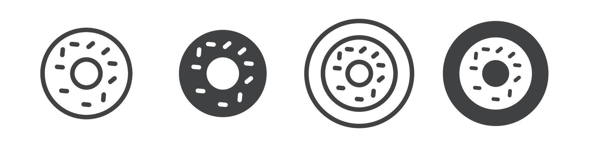 Donut icon logo outline vector
