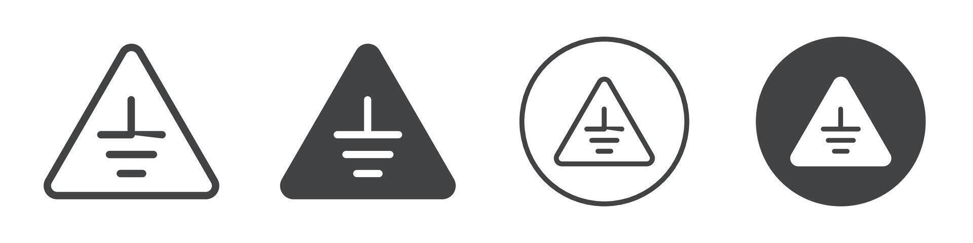 Electric grounding icon logo outline vector