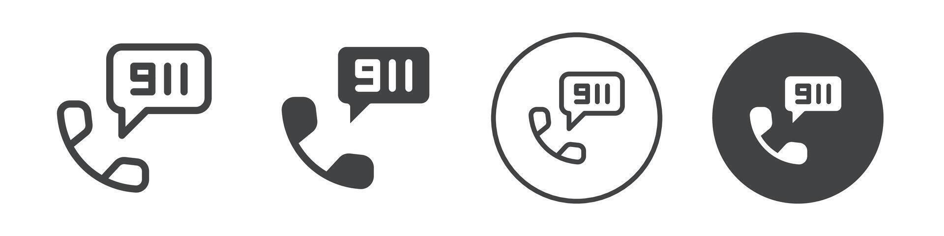 Emergency call icon logo outline vector