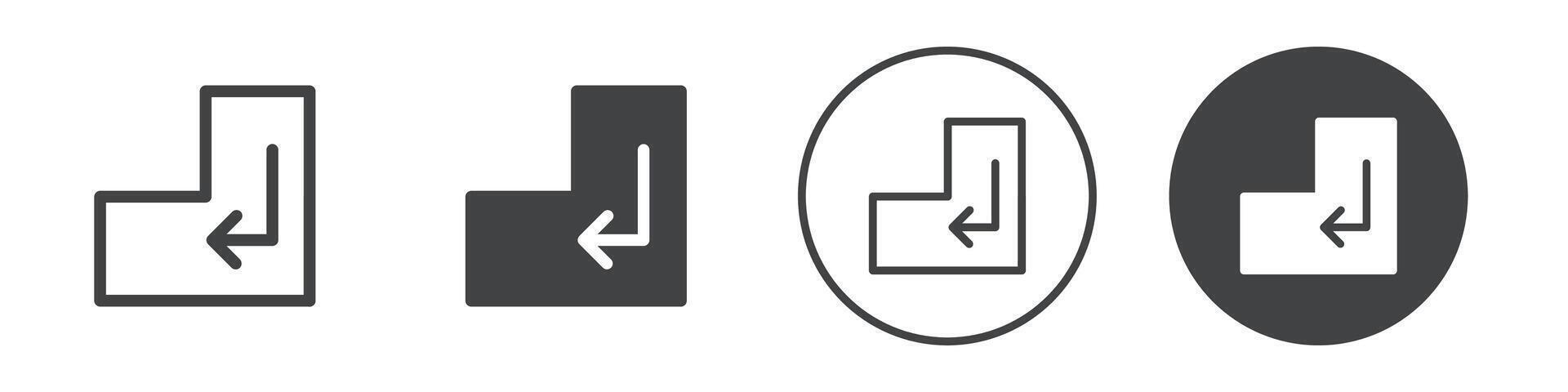 Enter key icon logo outline vector