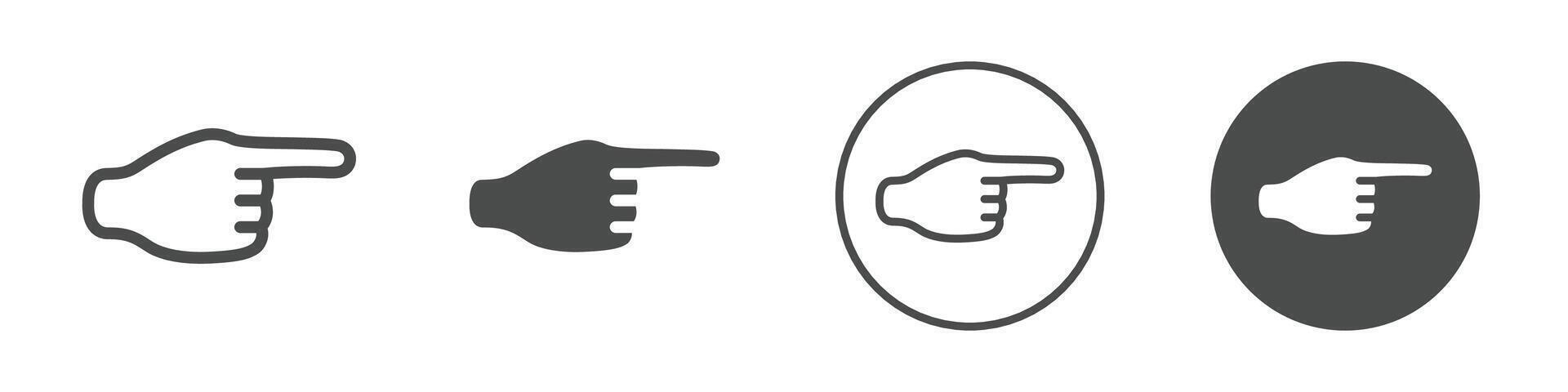 Hand with pointing finger icon logo outline vector