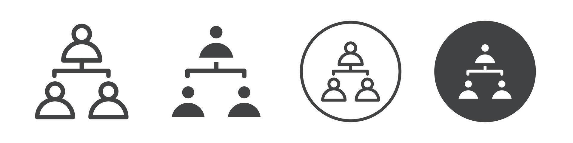 Hierarchical structure icon logo outline vector