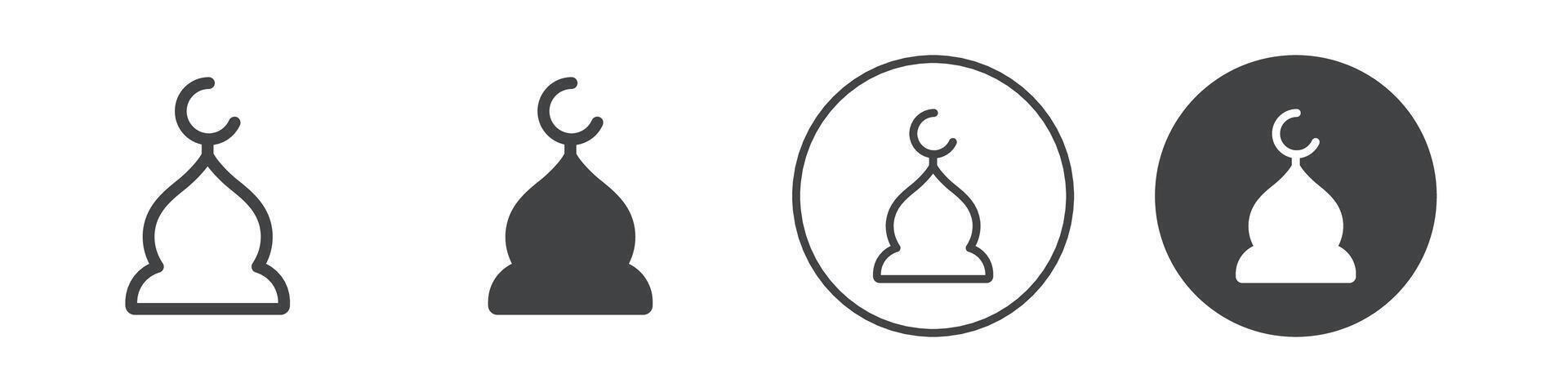 Mosque dome icon logo outline vector