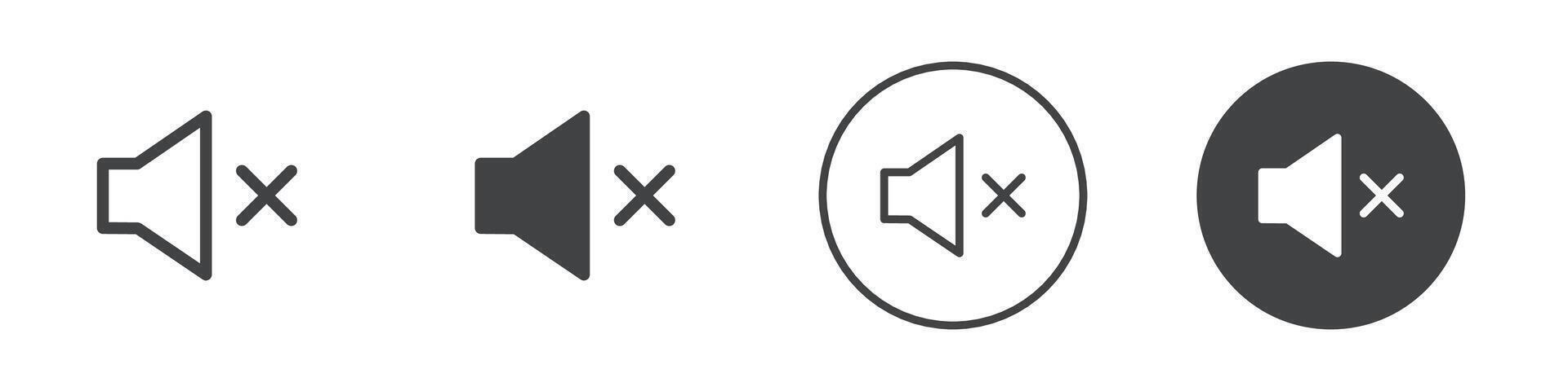 Mute sound icon logo outline vector
