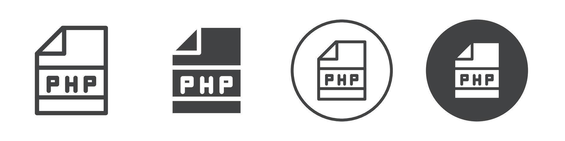 PHP file icon logo outline vector