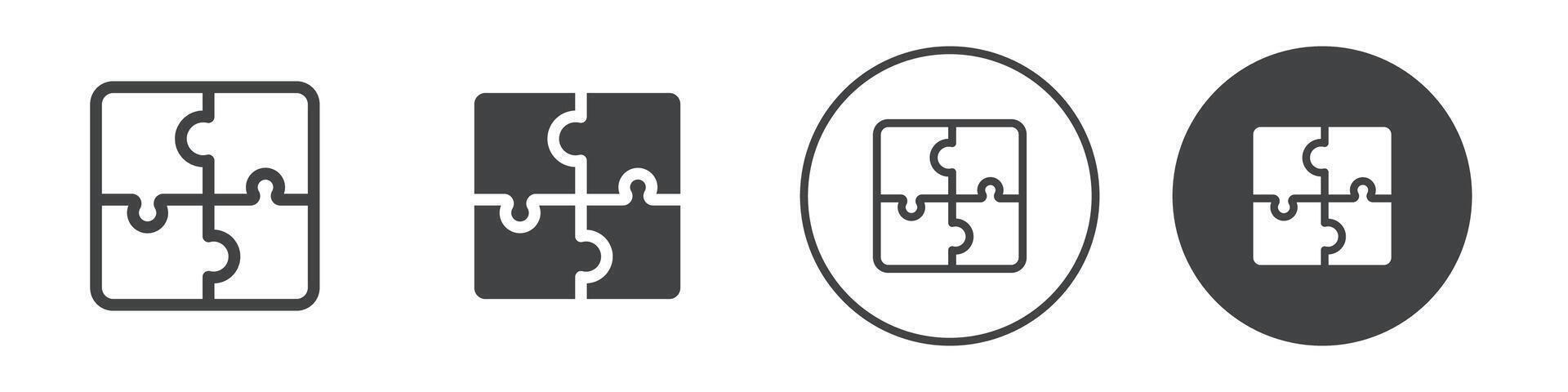Puzzle icon logo outline vector