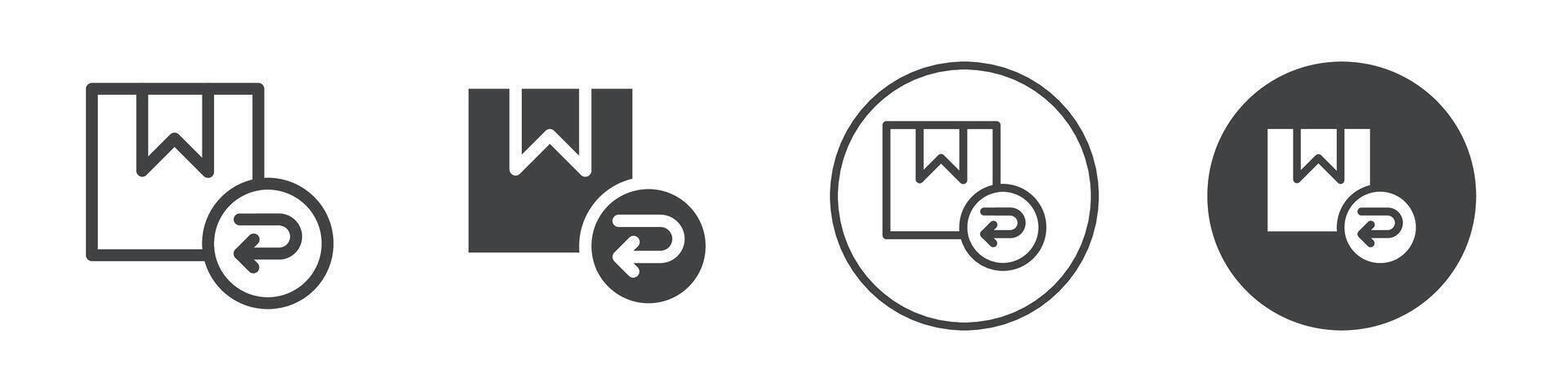 Returns box icon logo outline vector