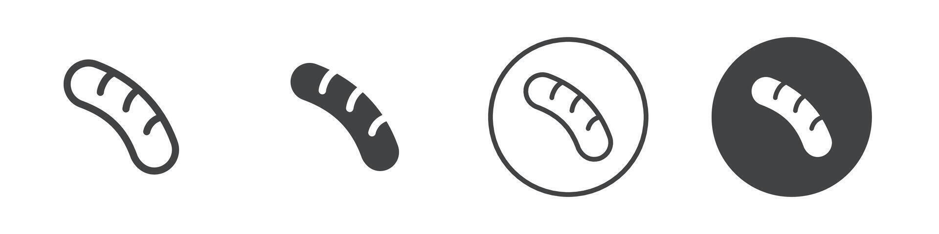 Sausage icon logo outline vector