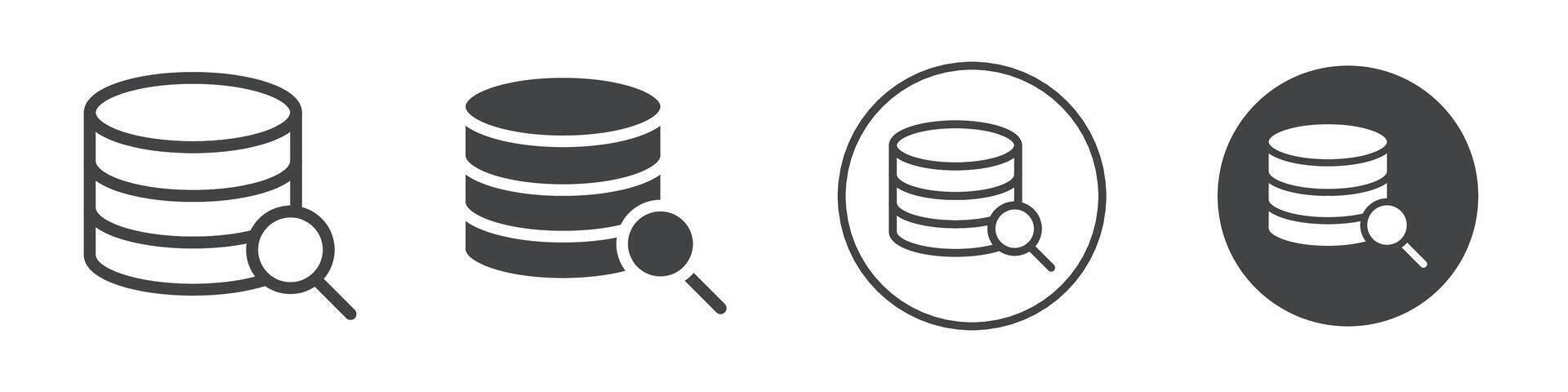 Scan database icon logo outline vector