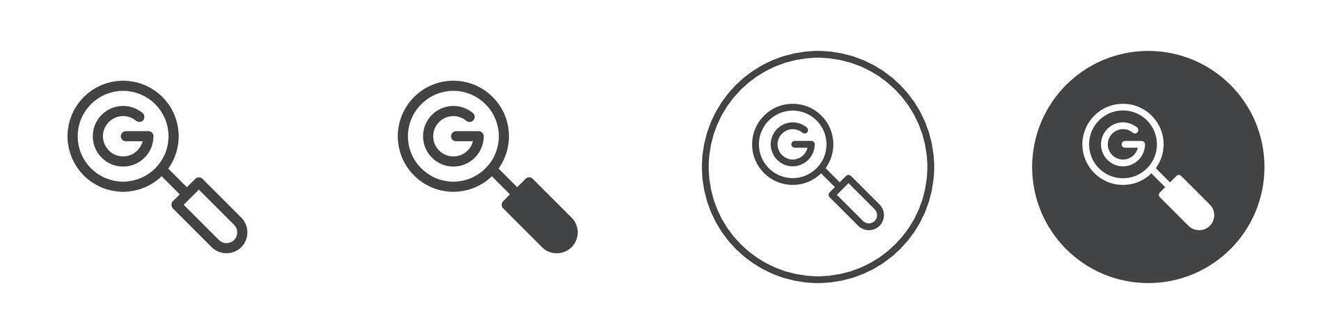Search Console magnifying glass icon logo outline vector