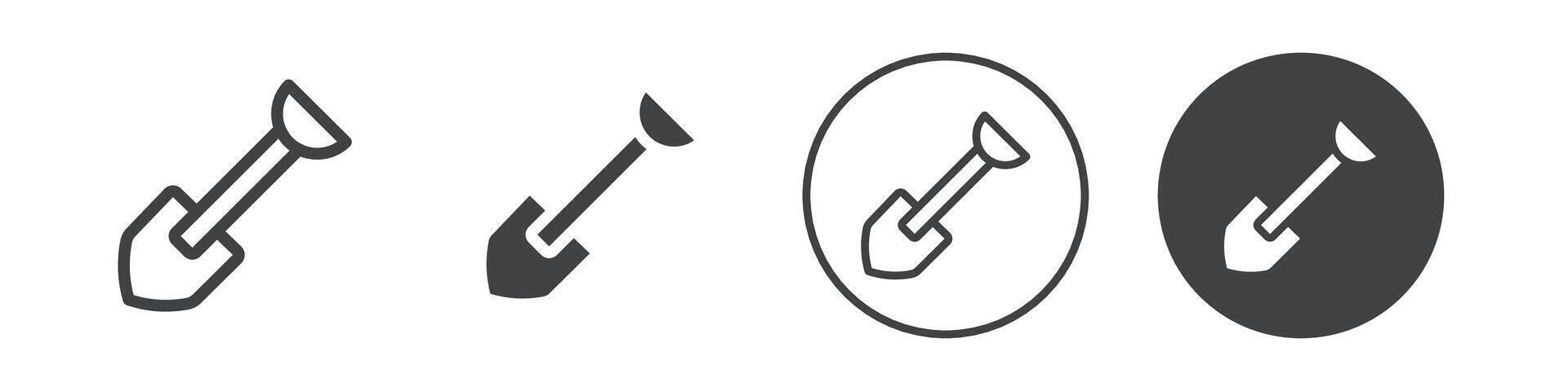 Short shovel icon logo outline vector