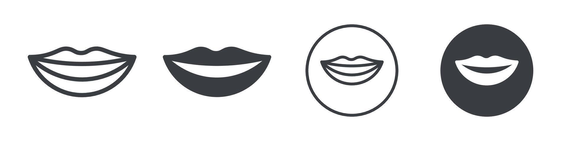Smile mouth icon logo outline vector