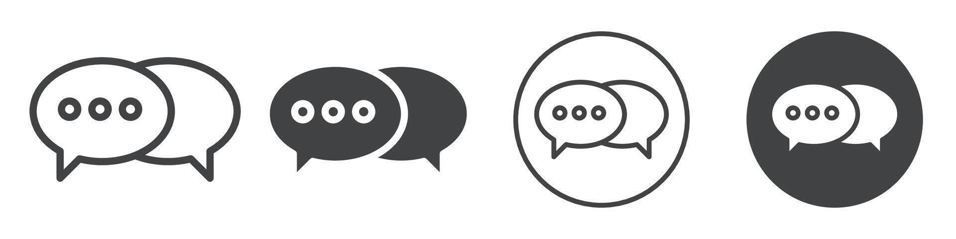 Speech balloons message icon logo outline vector