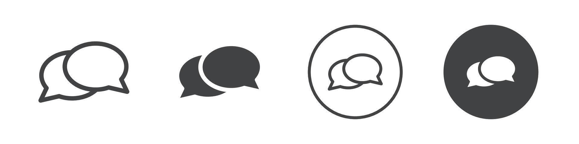 Speech bubbles icon logo outline vector