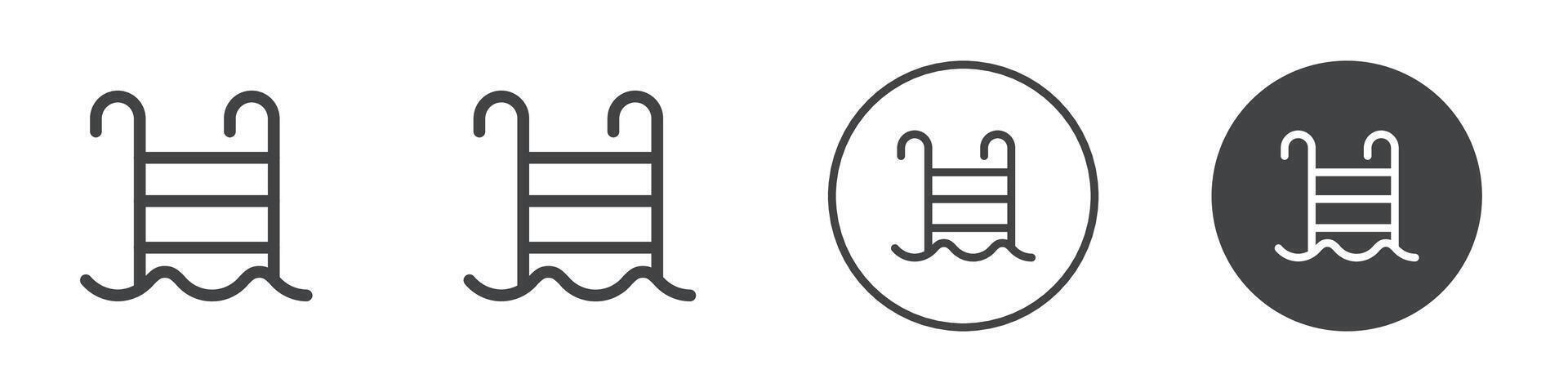 Swimming pool ladder icon vector