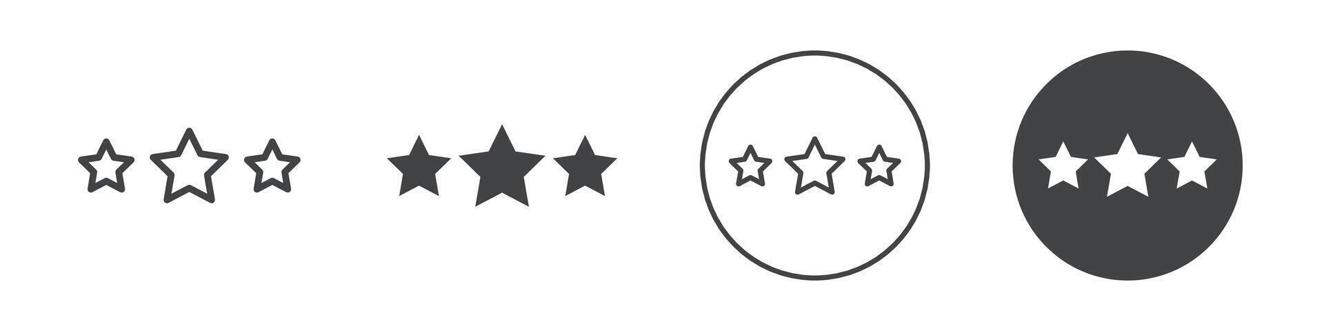 Three stars icon vector