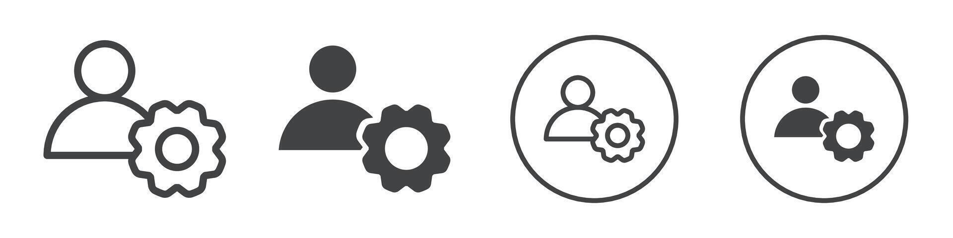 User and gear icon vector