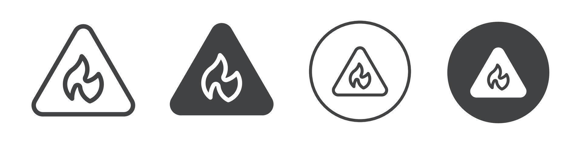 Warning flammable icon vector