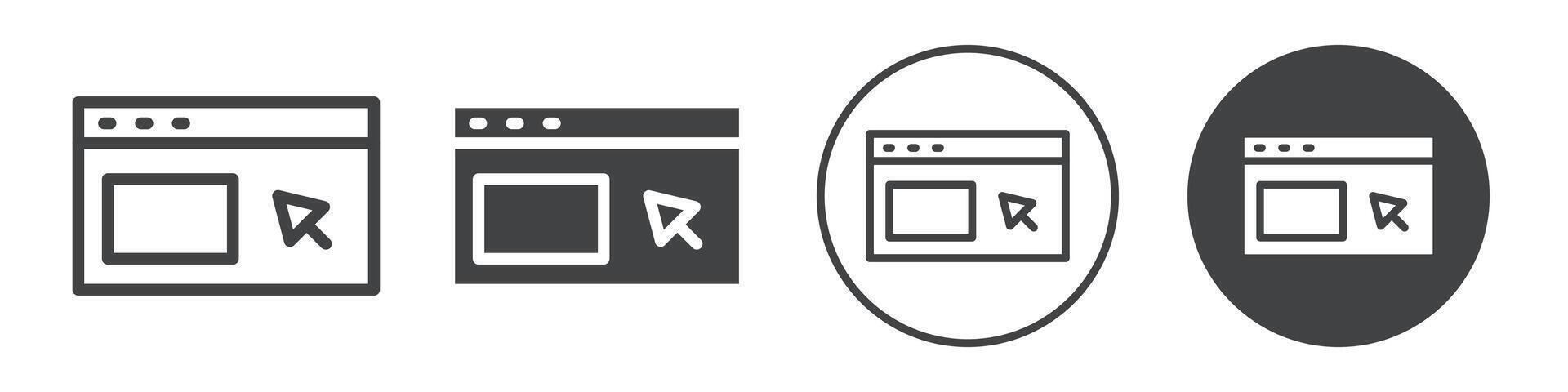 Webpage and cursor icon vector