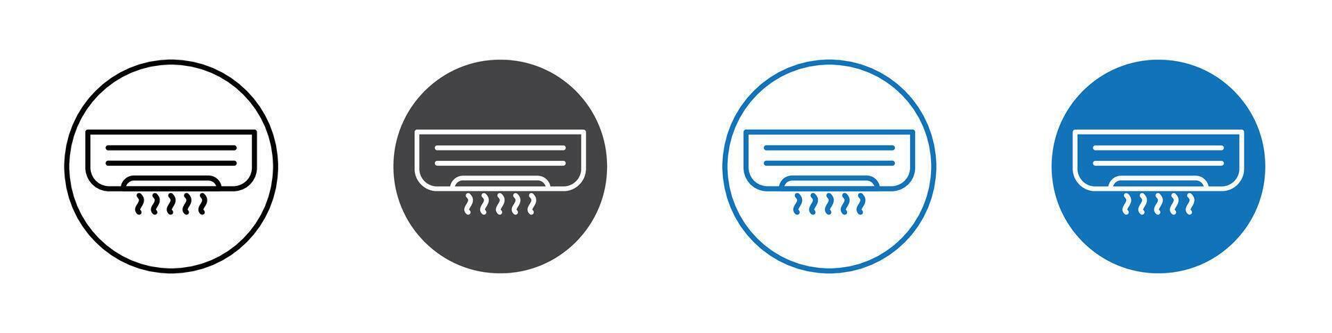 Air conditioner icon flat editable icon mark set. vector